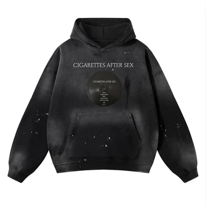 Gothic Long Sleeve Printed Hooded Sweatshirt