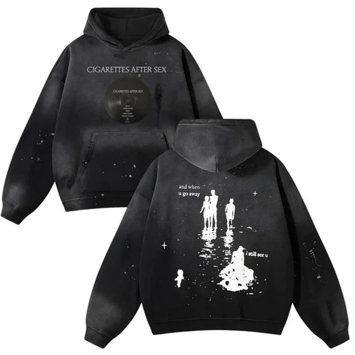 Gothic Long Sleeve Printed Hooded Sweatshirt