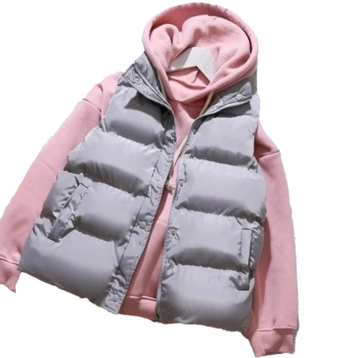 Women Winter Warm Padded Puffer Vests Sleeveless Jacket