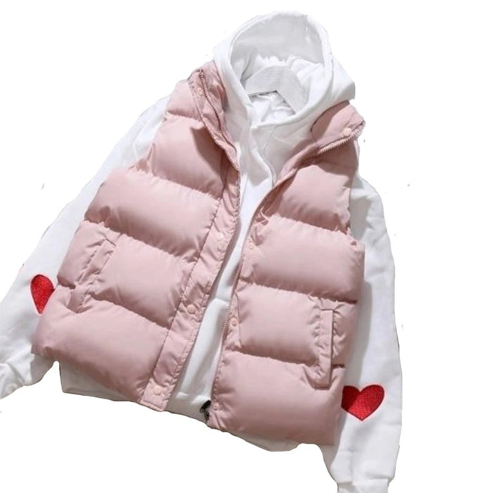 Women Winter Warm Padded Puffer Vests Sleeveless Jacket