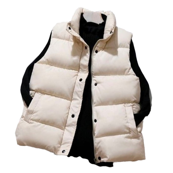 Women Winter Warm Padded Puffer Vests Sleeveless Jacket