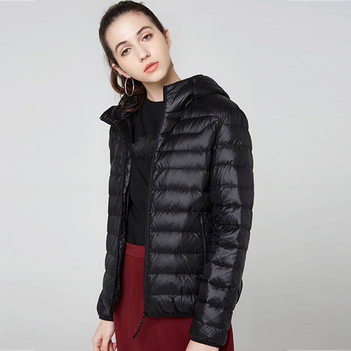 Slim Short Hooded Warm Coat For Women