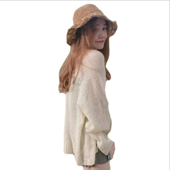 Loose Hollow Knitted Cardigan For Women