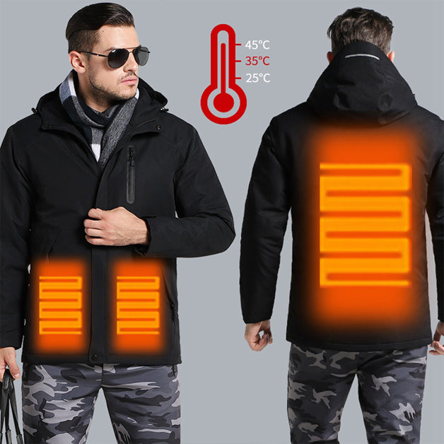 Electric Battery Heated Windbreaker Jacket For Men - Waterproof , Thermal Heat